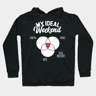 My Ideal Weekend Camping Smores And Wine Hoodie